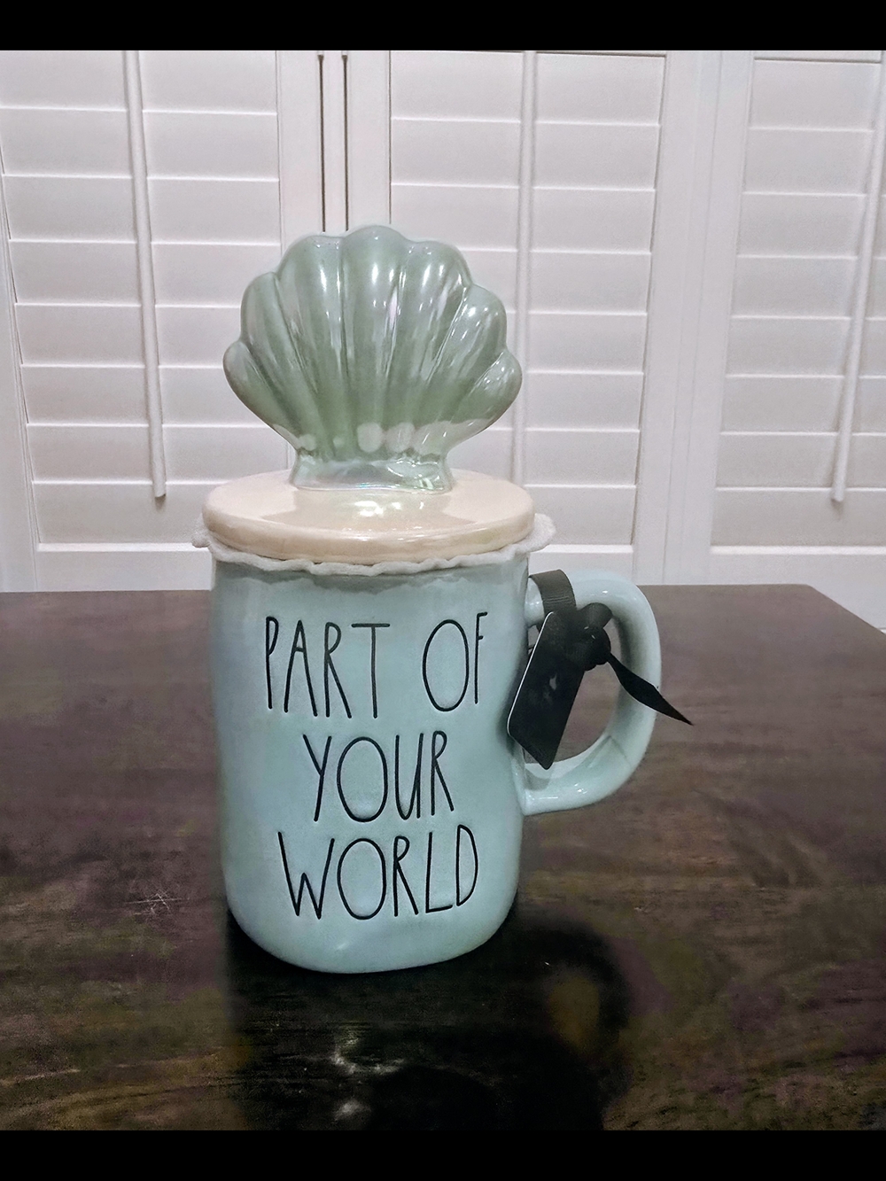 Rae Dunn  Disney Princess " Part Of Your World Mug With Tail Topper